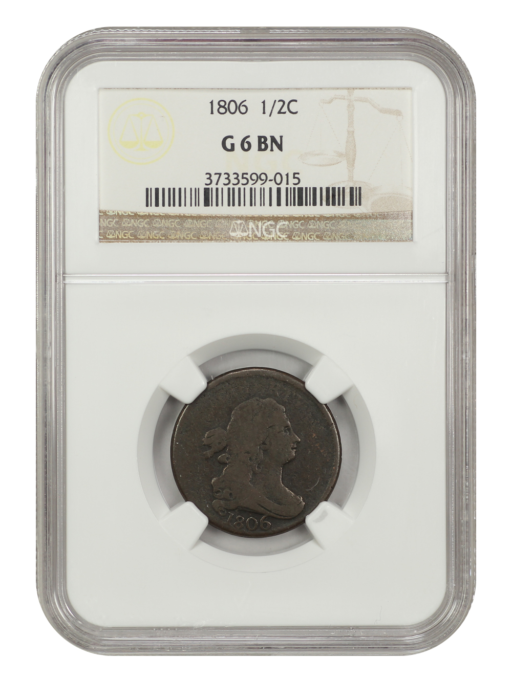 1806 1/2c Small 6, No Stems MS BN G6 BN thumbnail 3