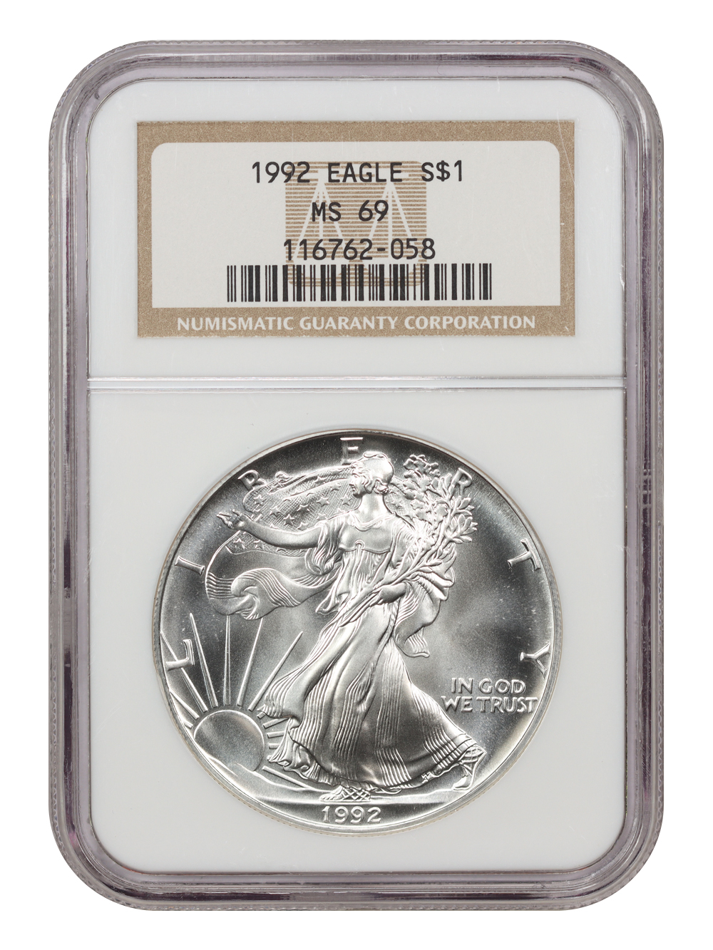 1992 $1  Silver Eagle MS69 thumbnail 9