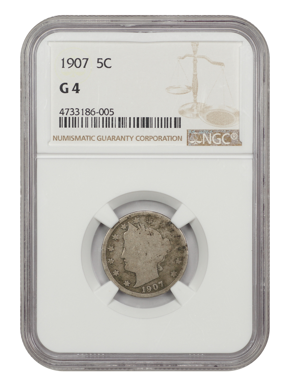 1907 5c VG8 thumbnail 5