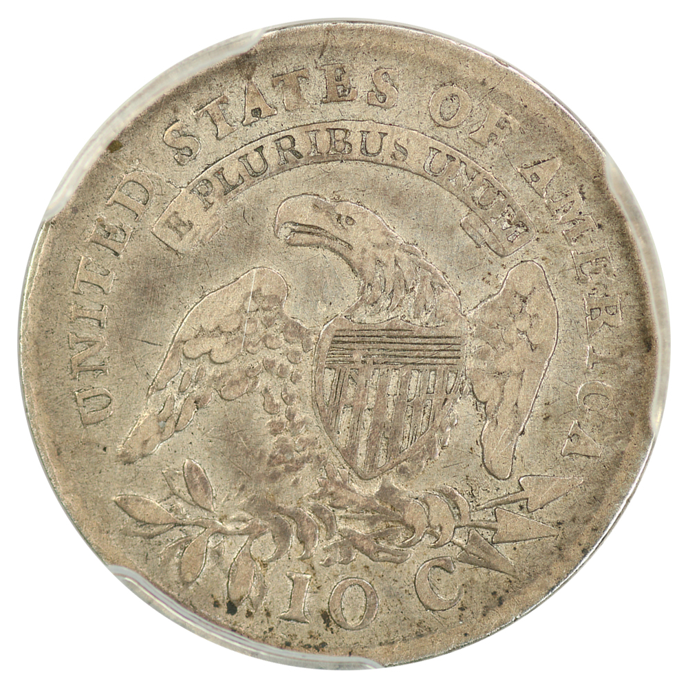1814 10c Large Date VF20 CAC thumbnail 2