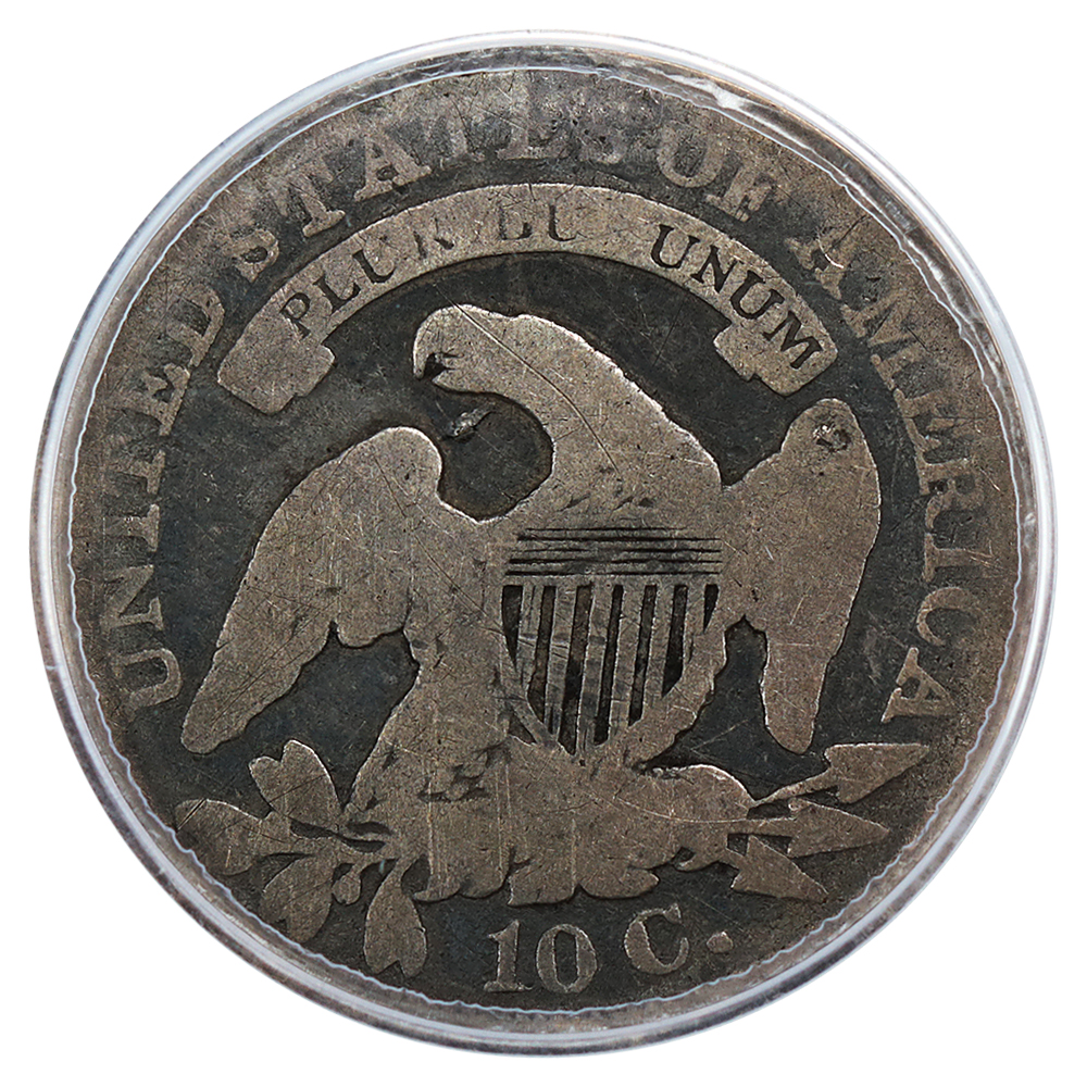 1837 10c Capped Bust G6 CAC thumbnail 2