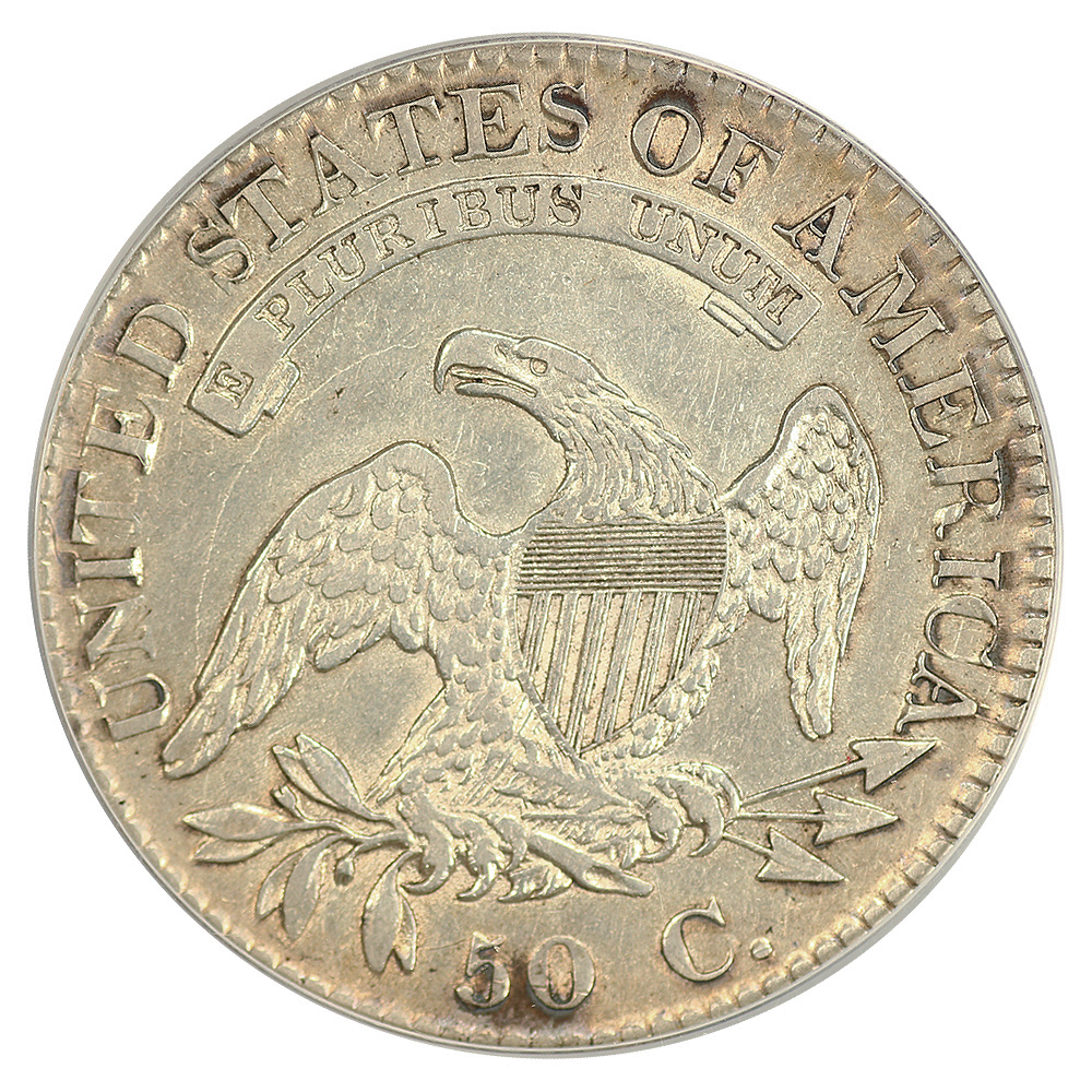 1823 50c Ugly 3 XF40 CAC thumbnail 2