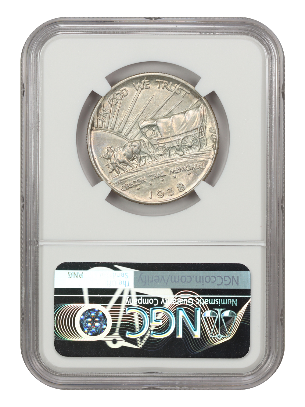 1938 50c Oregon Trail AU50 CAC thumbnail 4