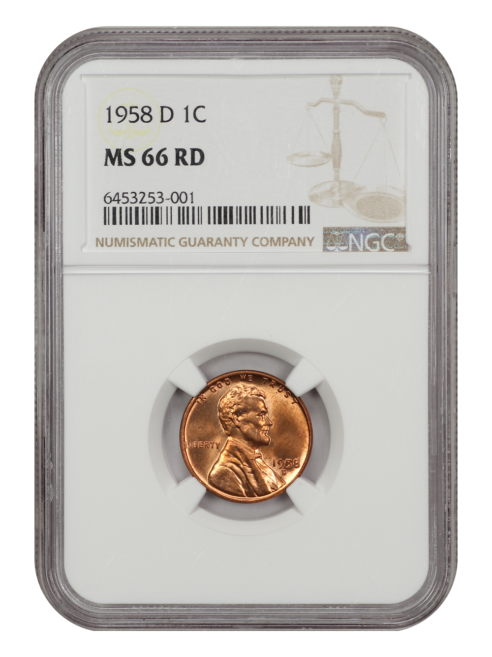 1958-D 1c MS RD MS66 RD thumbnail 4
