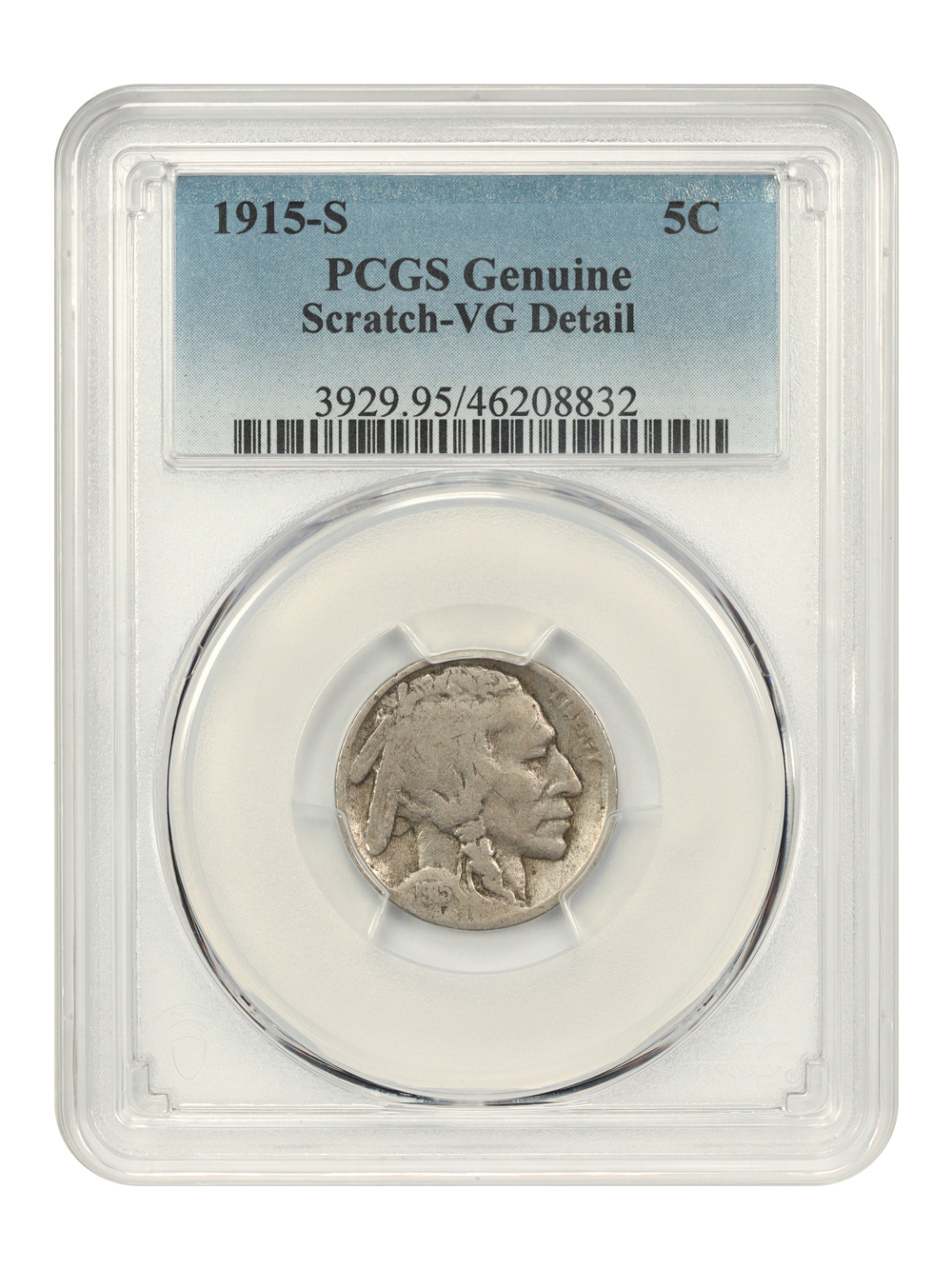 1915-S 5c VG8 CAC thumbnail 3