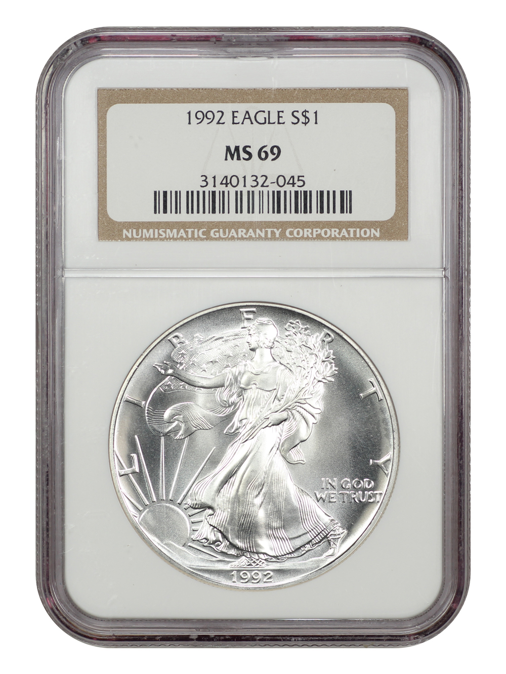 1992 $1  Silver Eagle MS69 thumbnail 5