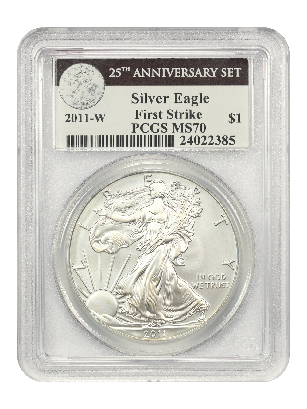 2011-(W) $1  Silver Eagle, Struck at West Point Mint MS70 thumbnail 7