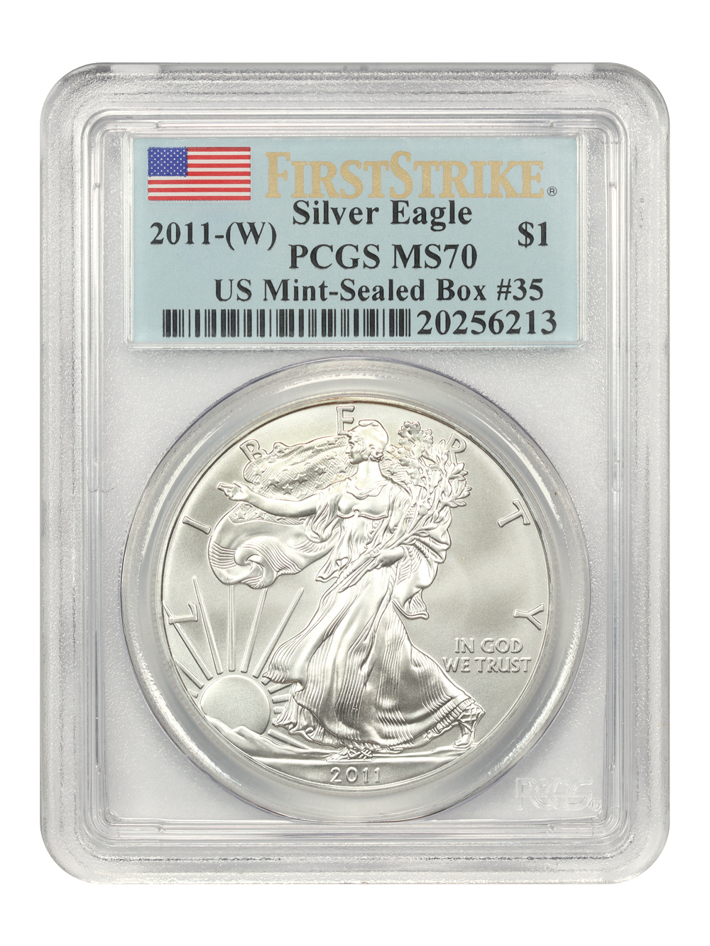 2011-(W) $1  Silver Eagle, Struck at West Point Mint MS70 thumbnail 11