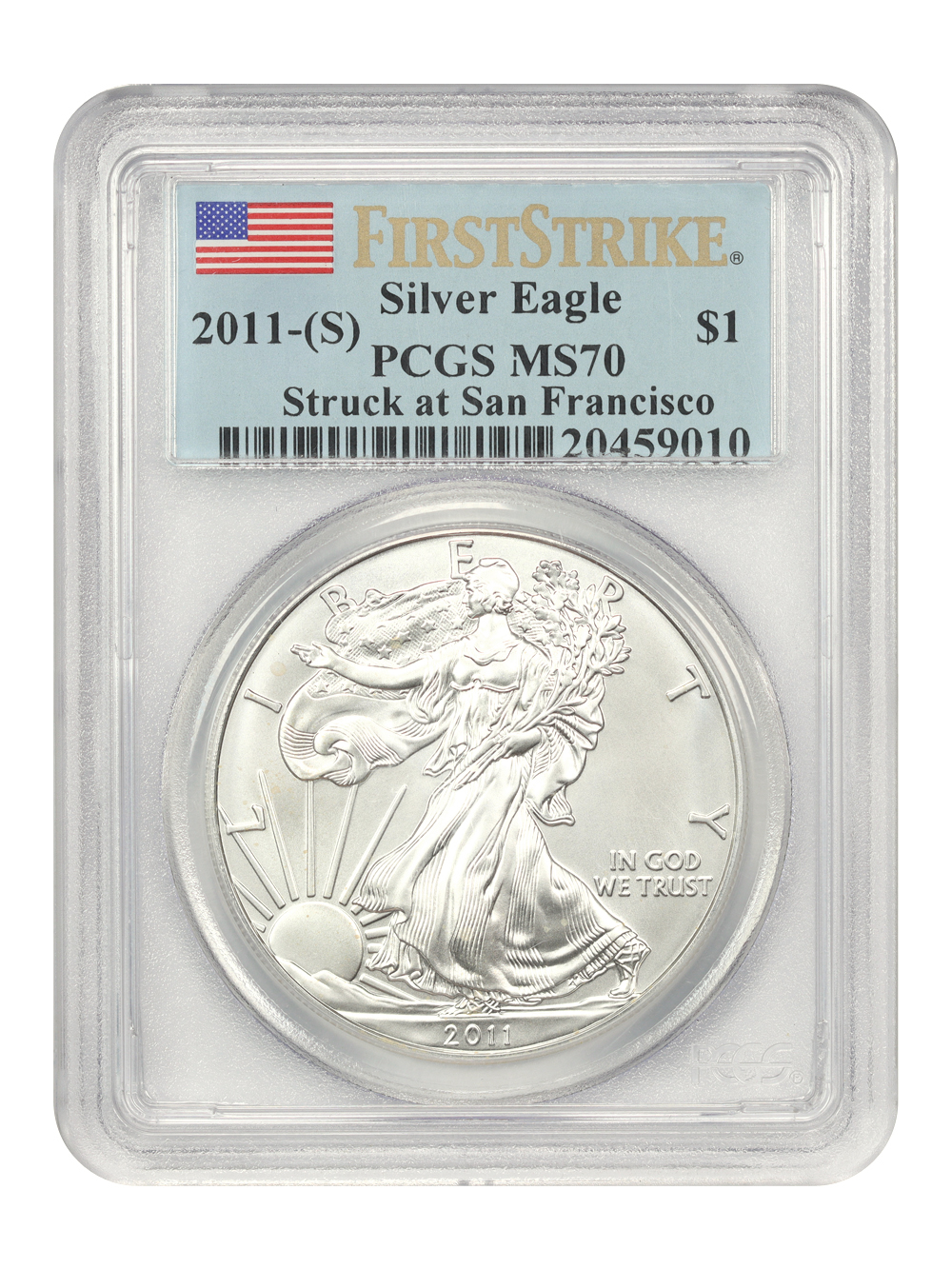 2011-(S) $1  Silver Eagle, Struck at San Francisco Mint MS70 thumbnail 18