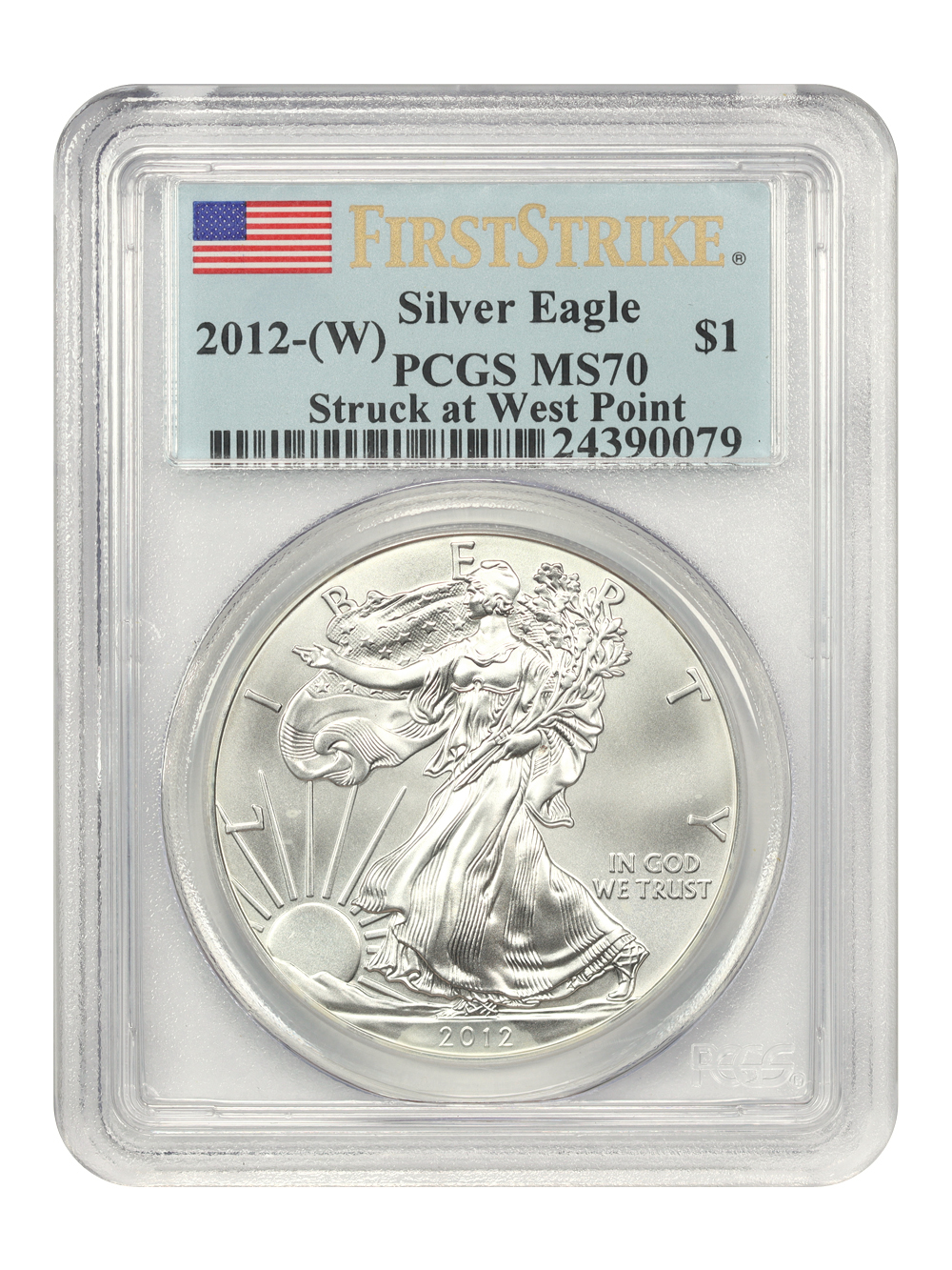 2012-(W) $1  Silver Eagle, Struck at West Point Mint MS70 thumbnail 17