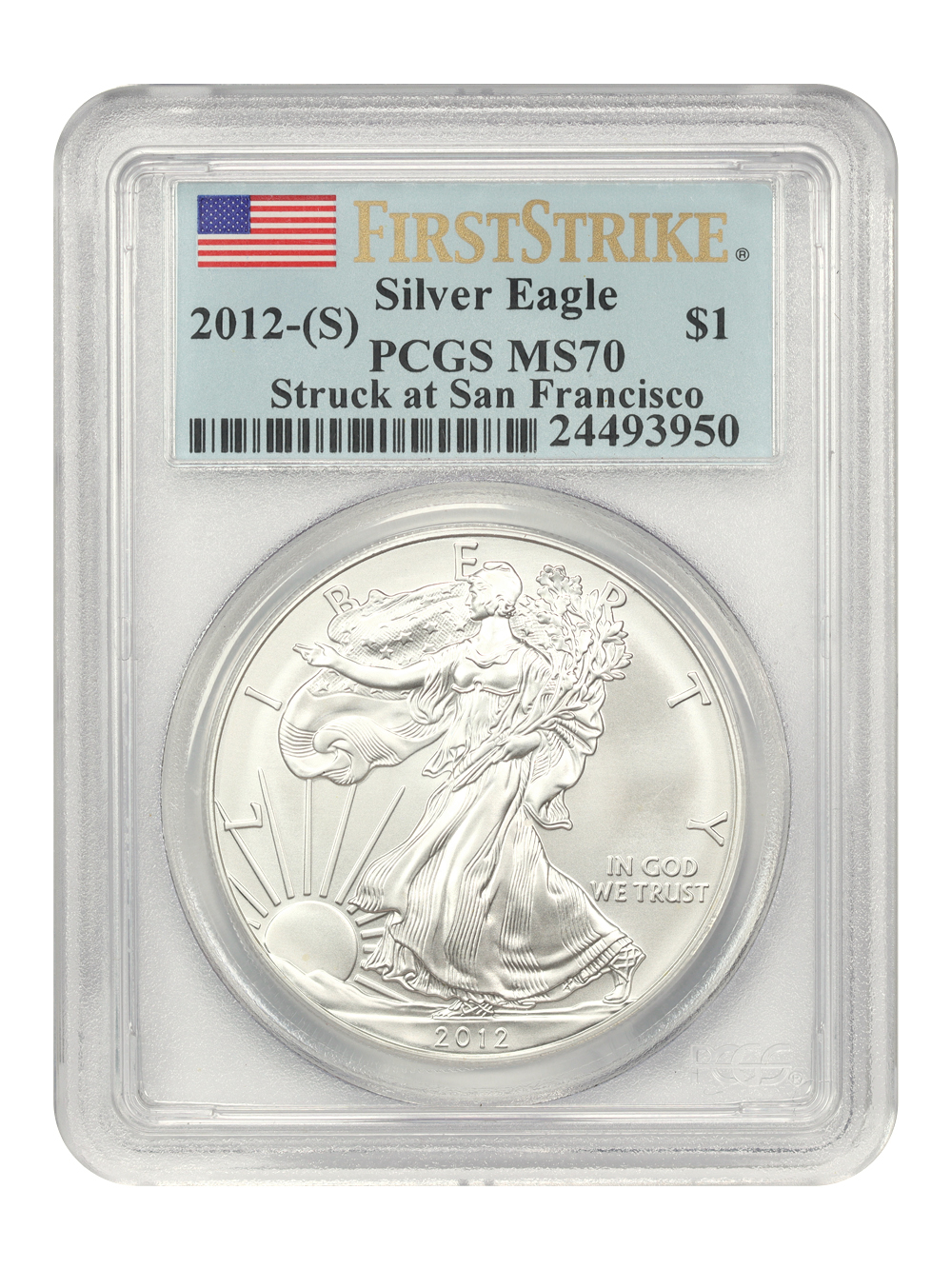 2012-(S) $1  Silver Eagle, Struck at San Francisco Mint MS70 thumbnail 22
