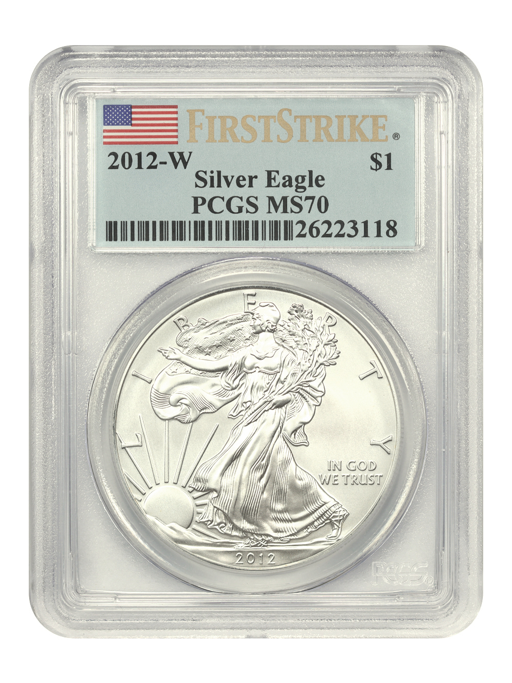 2012-(W) $1  Silver Eagle, Struck at West Point Mint MS70 thumbnail 13