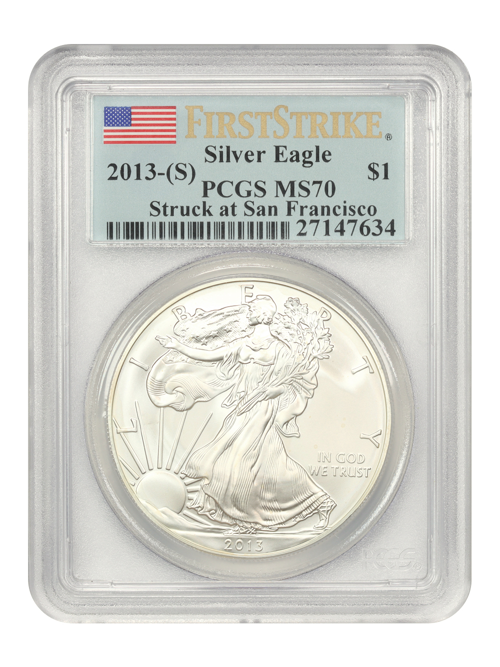 2013-(S) $1  Silver Eagle, Struck at San Francisco Mint OGP thumbnail 9