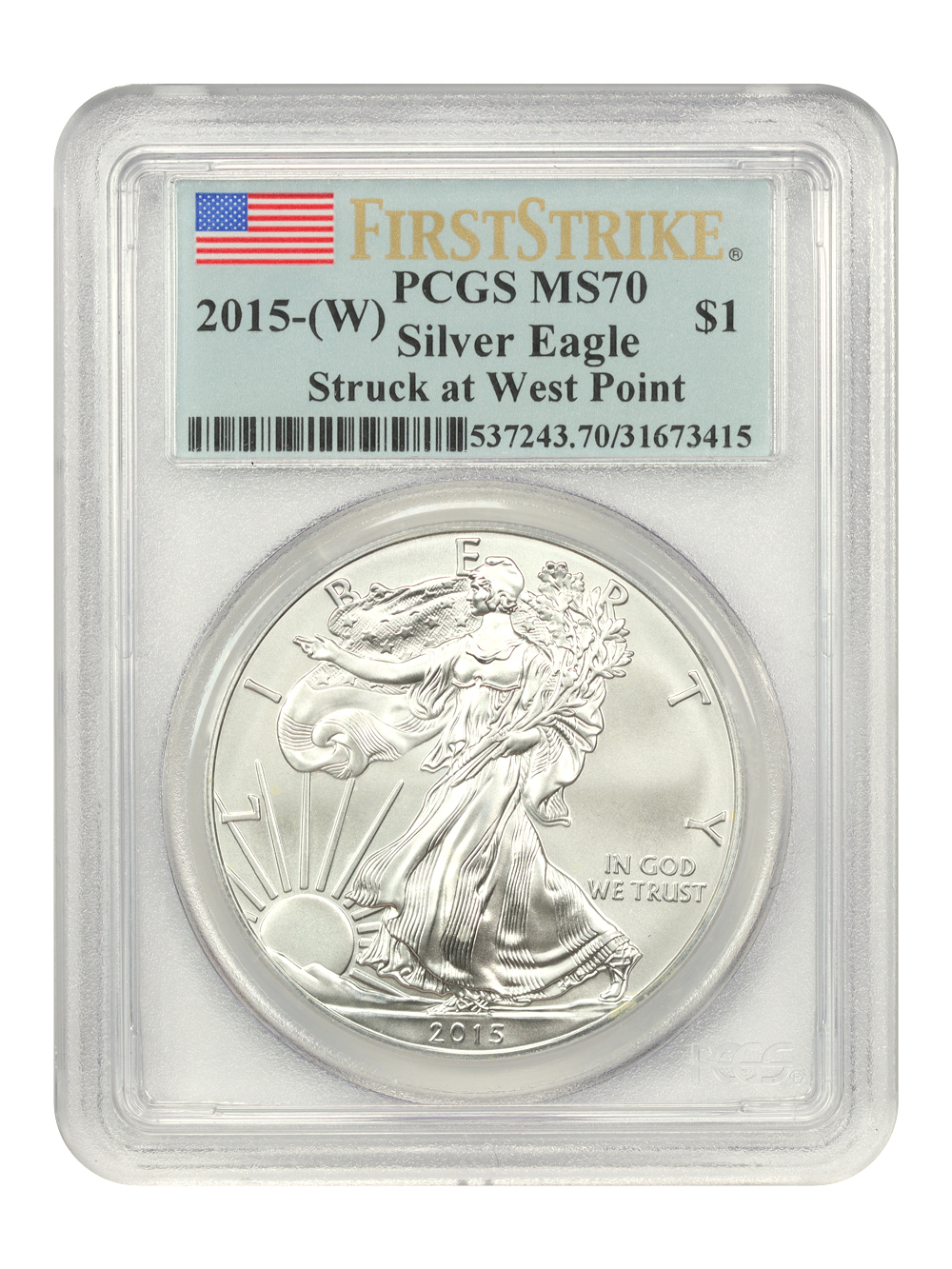 2015-(W) $1  Silver Eagle, Struck at West Point Mint MS63 thumbnail 8