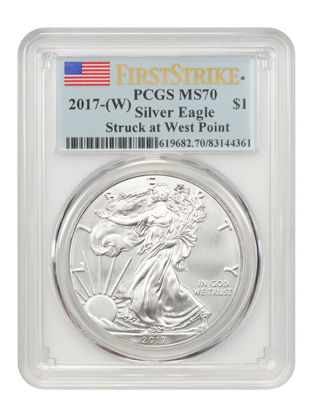 2017-(W) $1  Silver Eagle, Struck at West Point Mint MS70 CAC thumbnail 16