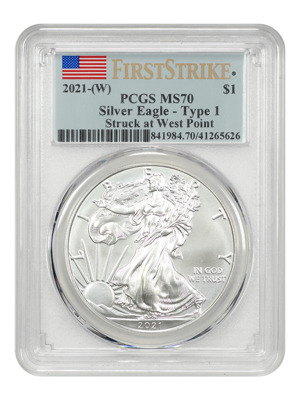 2020-(W) $1  Silver Eagle, Struck at West Point Mint MS66 thumbnail 16