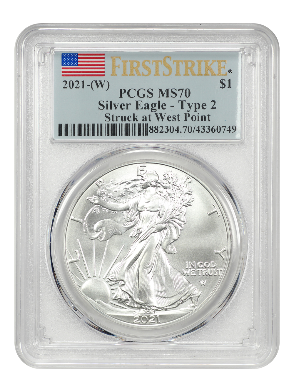 2020-(W) $1  Silver Eagle, Struck at West Point Mint MS66 thumbnail 8