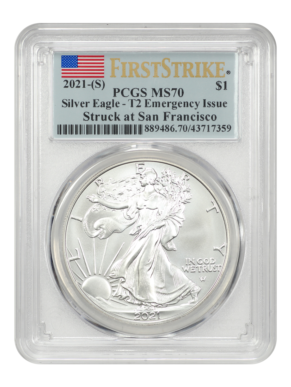 2020-(W) $1  Silver Eagle, Struck at West Point Mint MS66 thumbnail 4