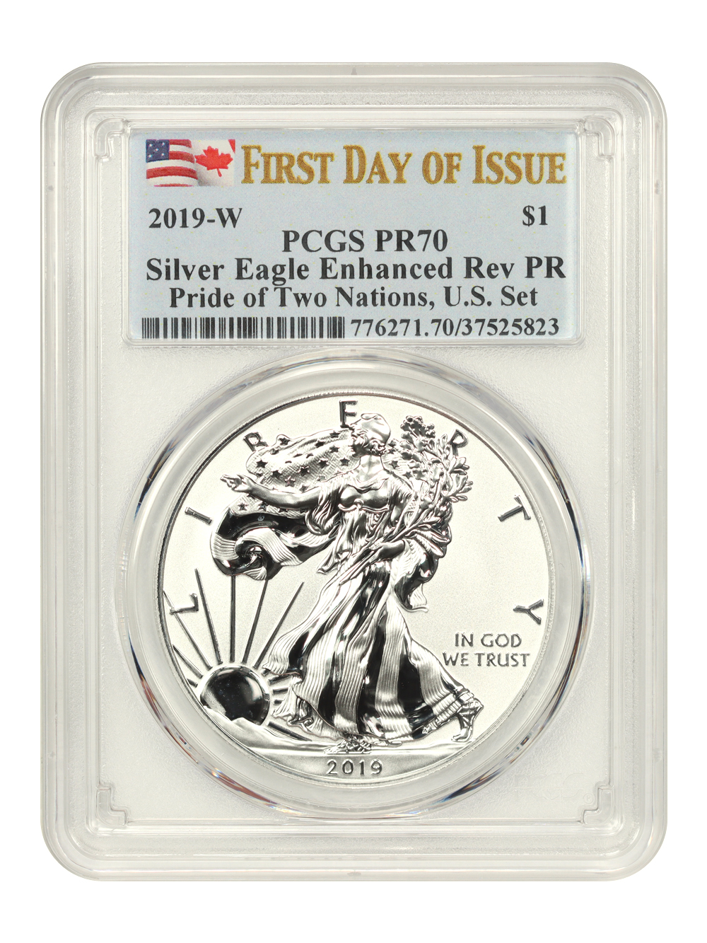 2019-W $1  Pride of Two Nations, Enhanced Reverse Proof PR66 CAC thumbnail 11