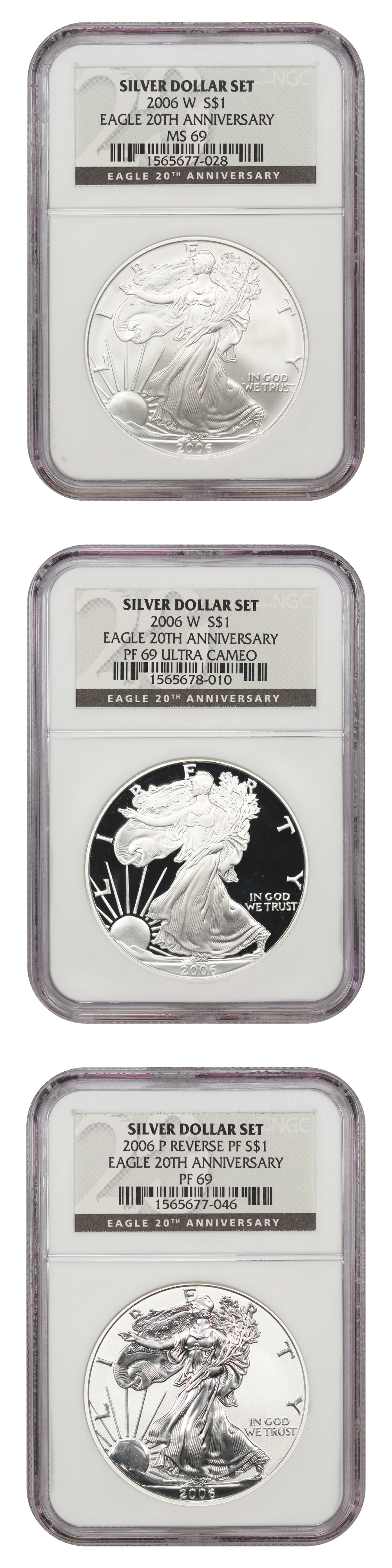 2006-W $1  Silver Eagle, Burnished MS66 CAC thumbnail 19