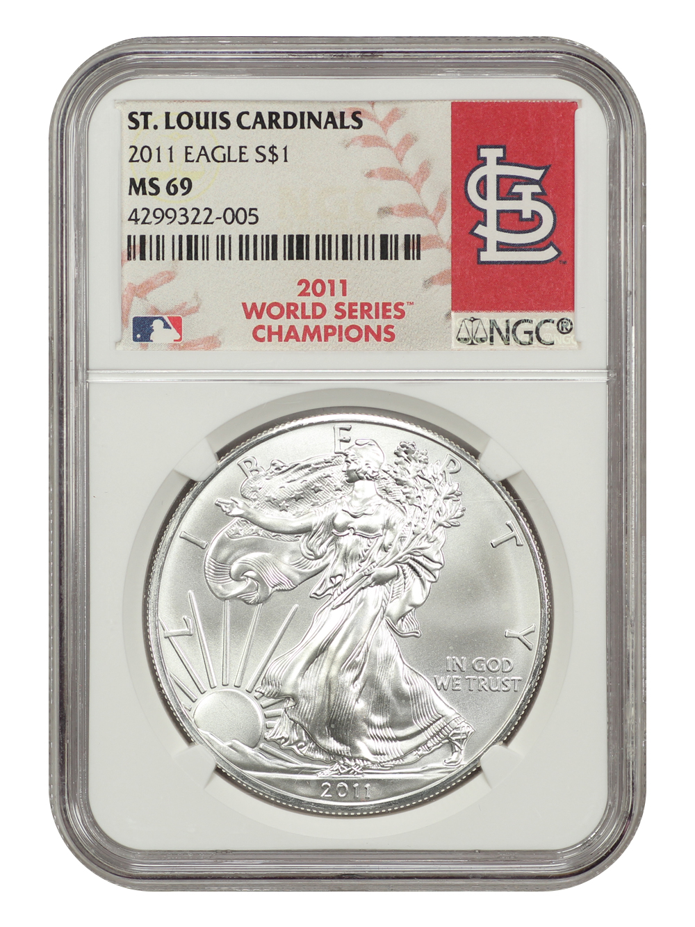 2011 $1  Silver Eagle, 25th Anniversary MS64 thumbnail 9
