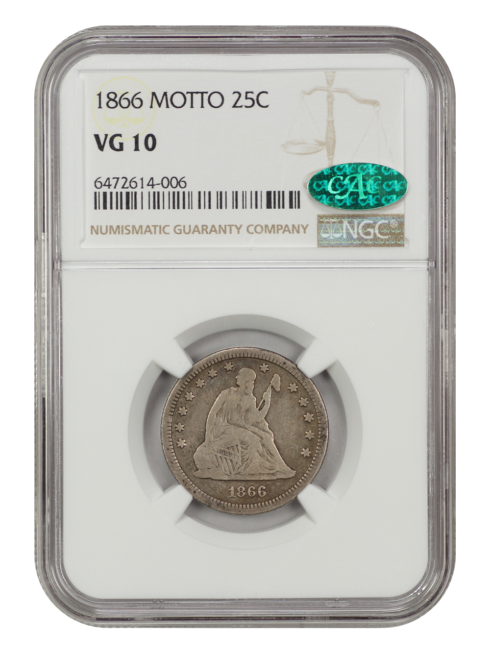 1866 25c VG10 thumbnail 3
