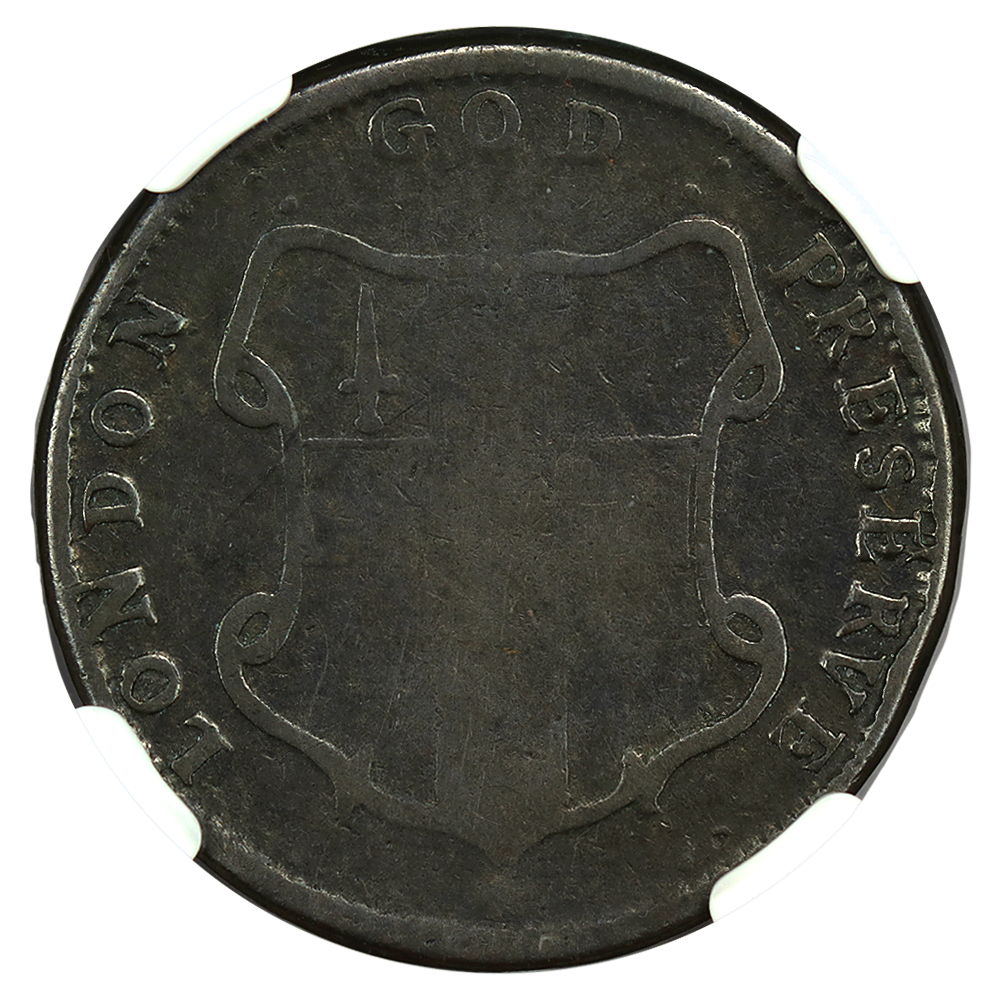 (1694) 1/2 P Elephant, LONDON, Thick Planchet MS BN F12 BN thumbnail 2