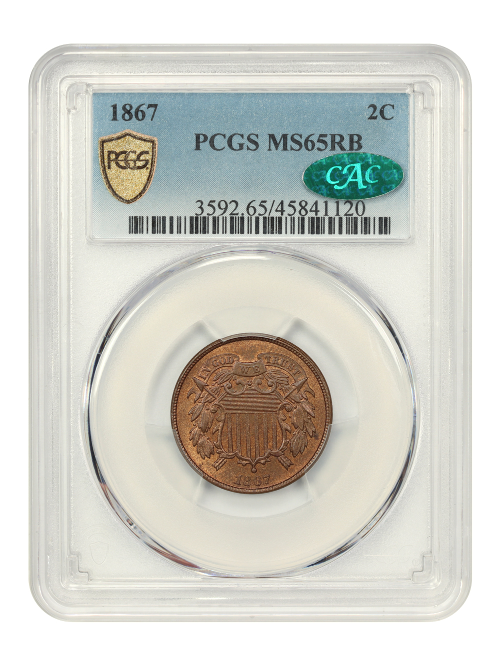 1867 2c MS RB MS65 RB CAC thumbnail 3
