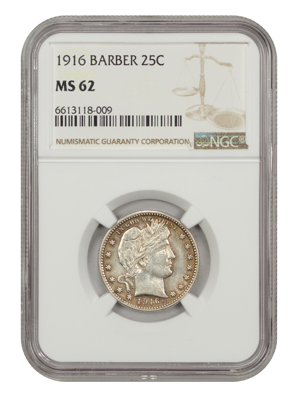 1916 25c Barber XF40 thumbnail 25