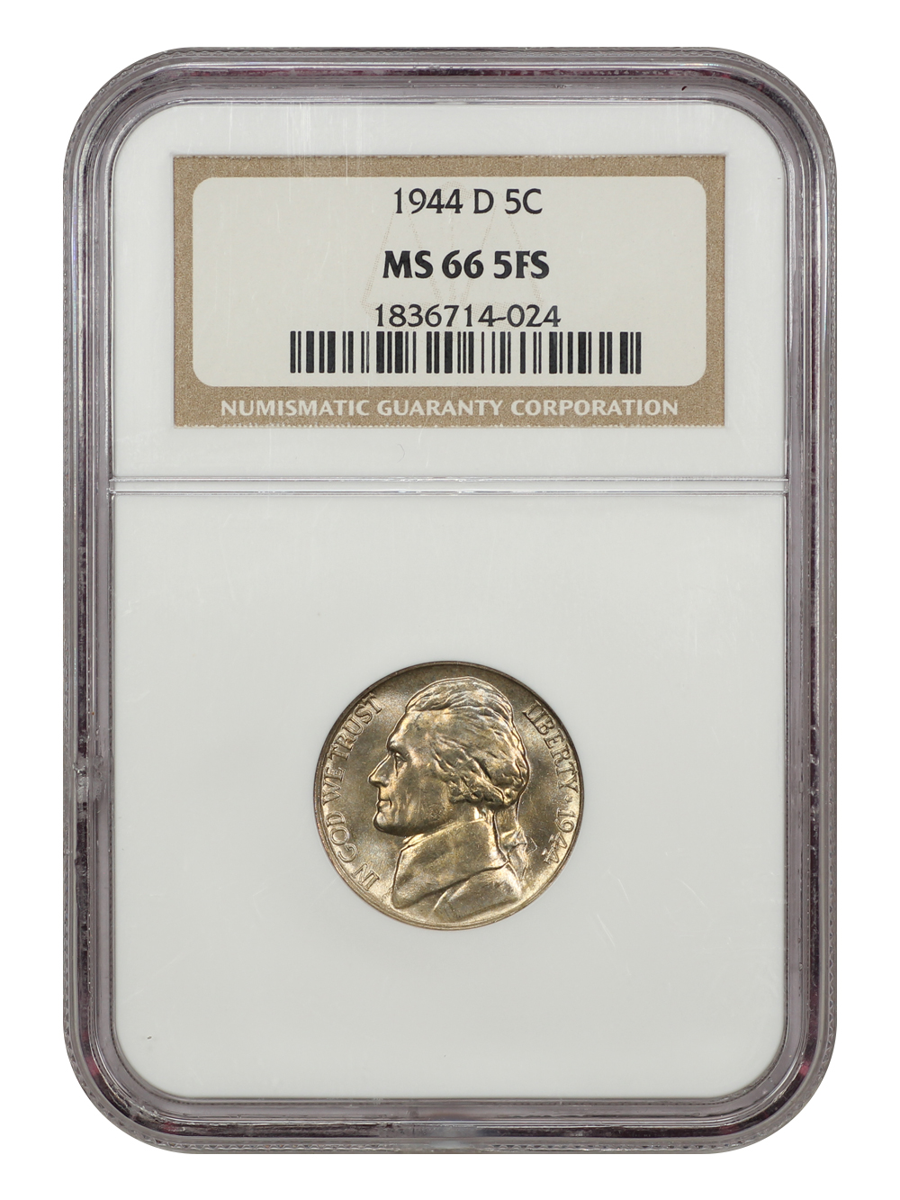 1944-D 5c Silver MS FS MS66 FS CAC thumbnail 11
