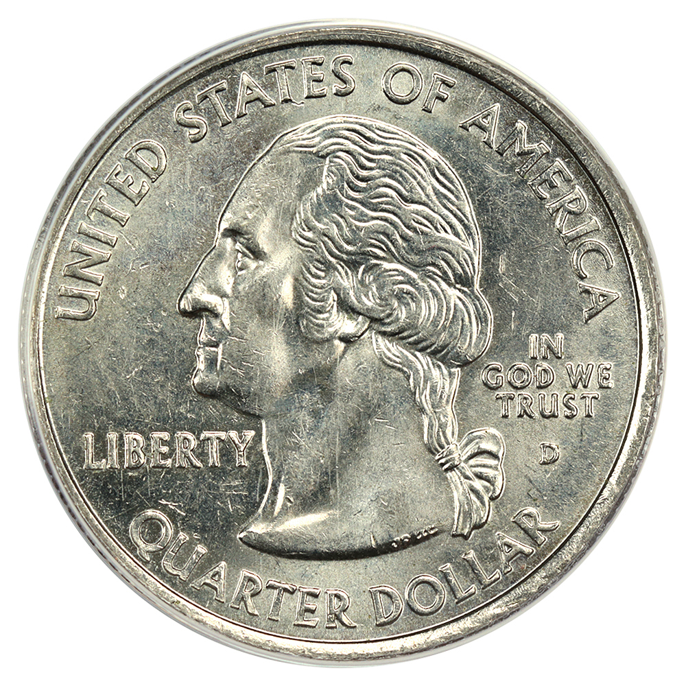 2004-D 25c Wisconsin, Extra Leaf Low AU50 thumbnail 2