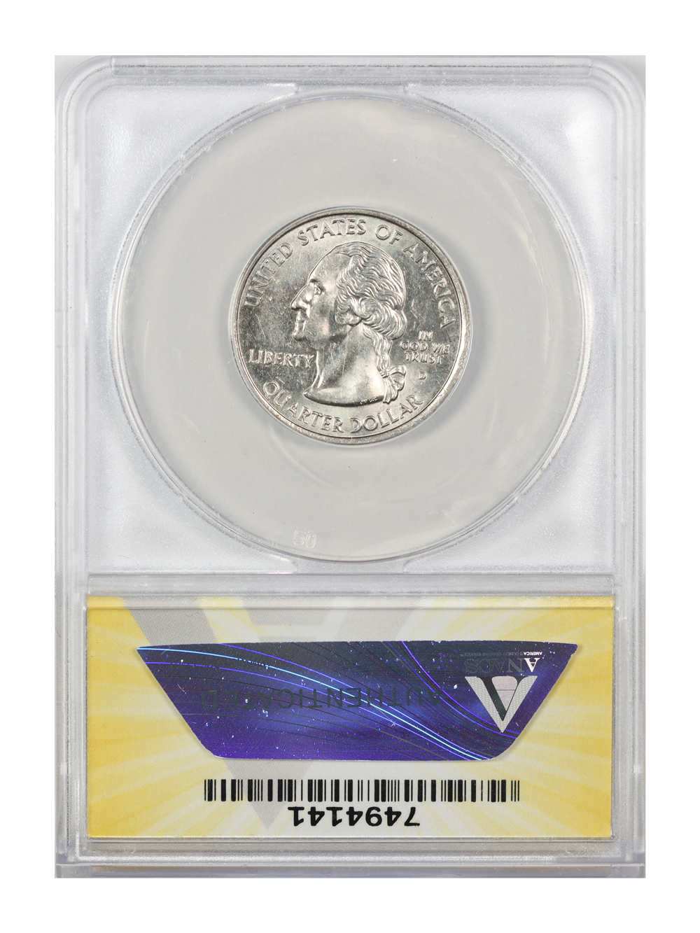 2004-D 25c Wisconsin, Extra Leaf Low AU50 thumbnail 4