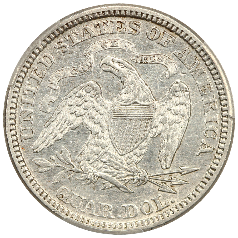1872 25c AU50 thumbnail 2