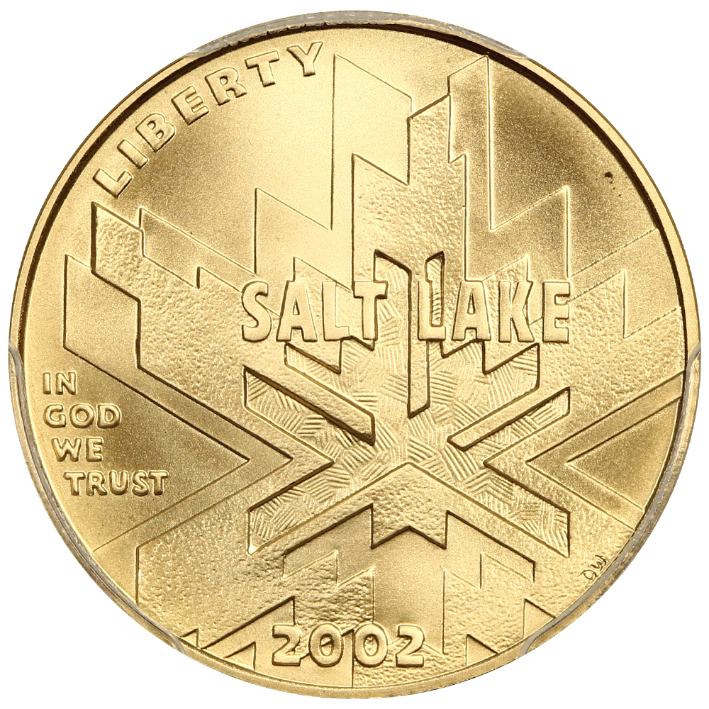 2002-W Salt Lake City Olympics $5 PCGS MS70