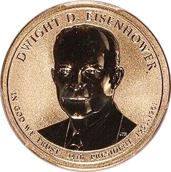 2015-P $1 Dwight D. Eisenhower, Reverse Proof PR