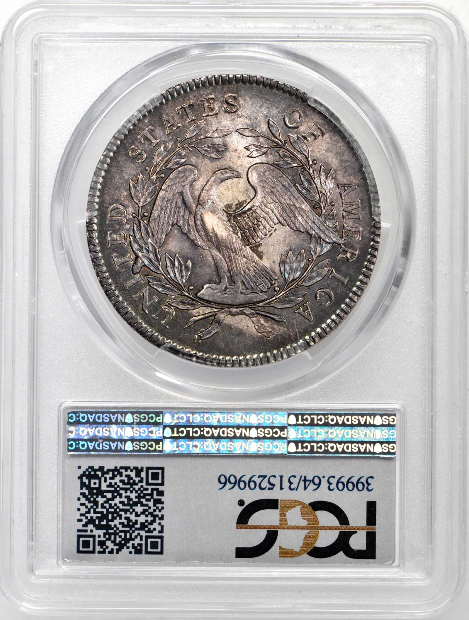 1795 $1  Flowing Hair, Silver Plug AU58 thumbnail 11