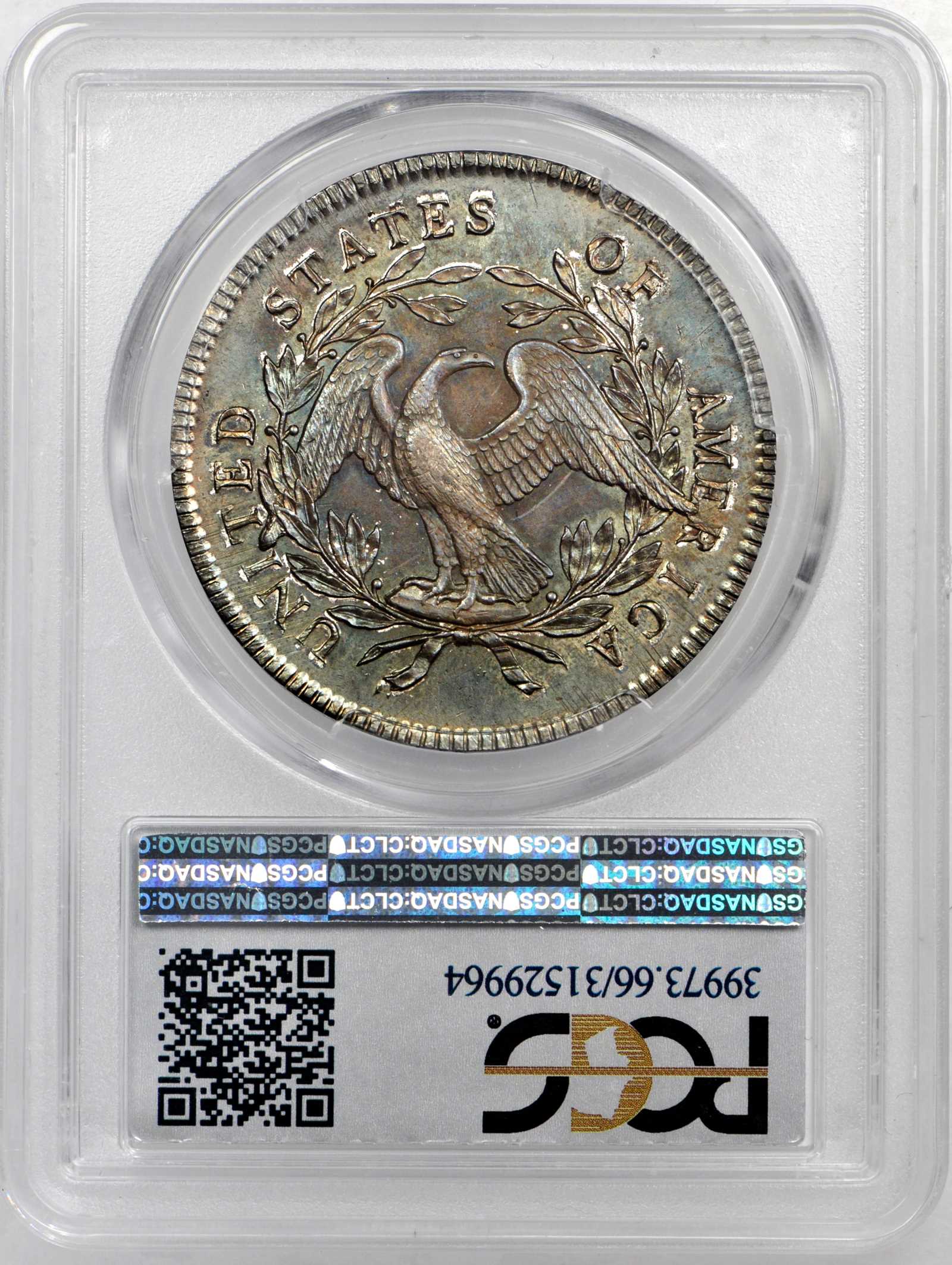 1795 $1  Flowing Hair, 3 Leaves MS66 thumbnail 3