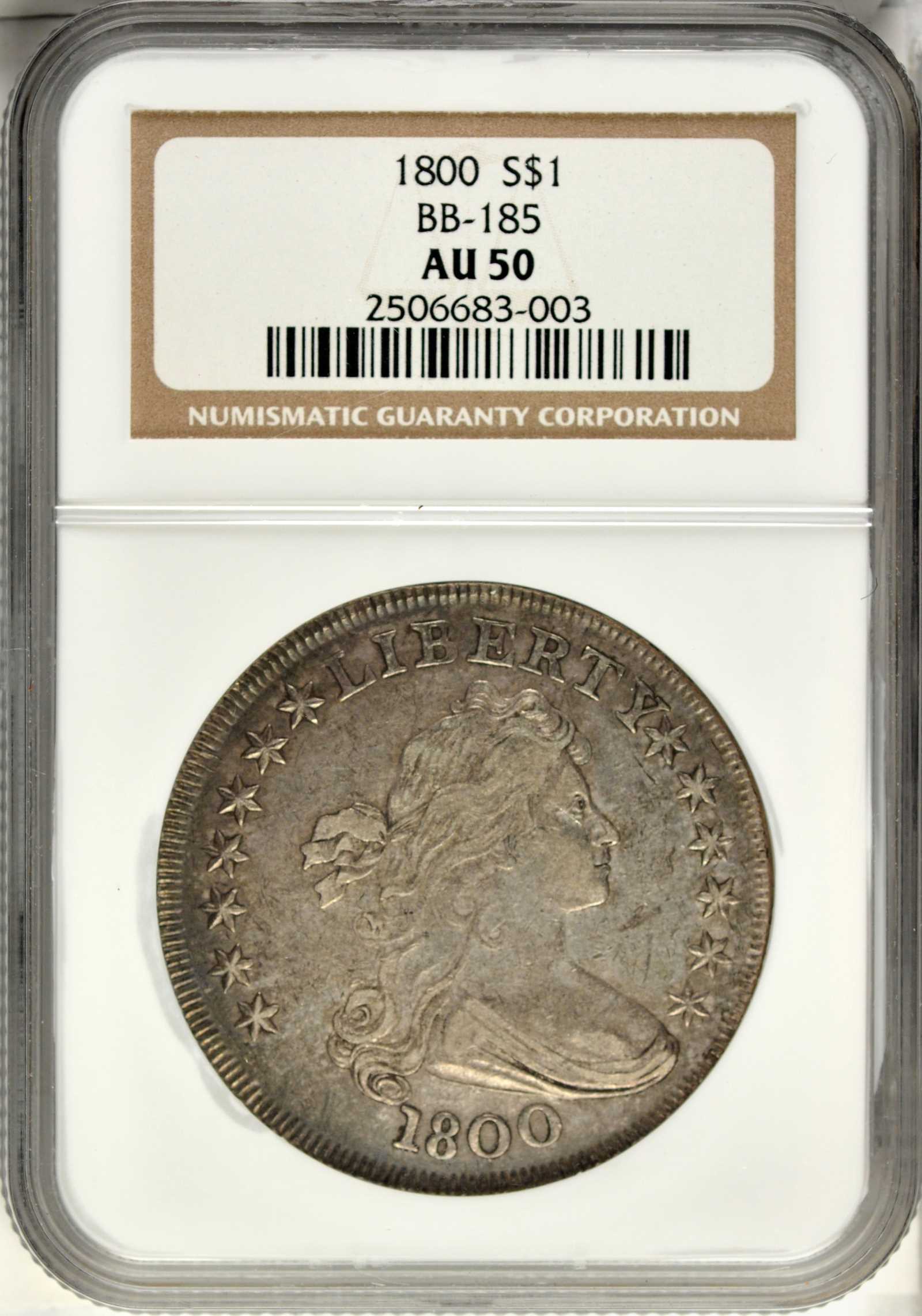 1800 $1  B-20, BB-185 AU58 thumbnail 5