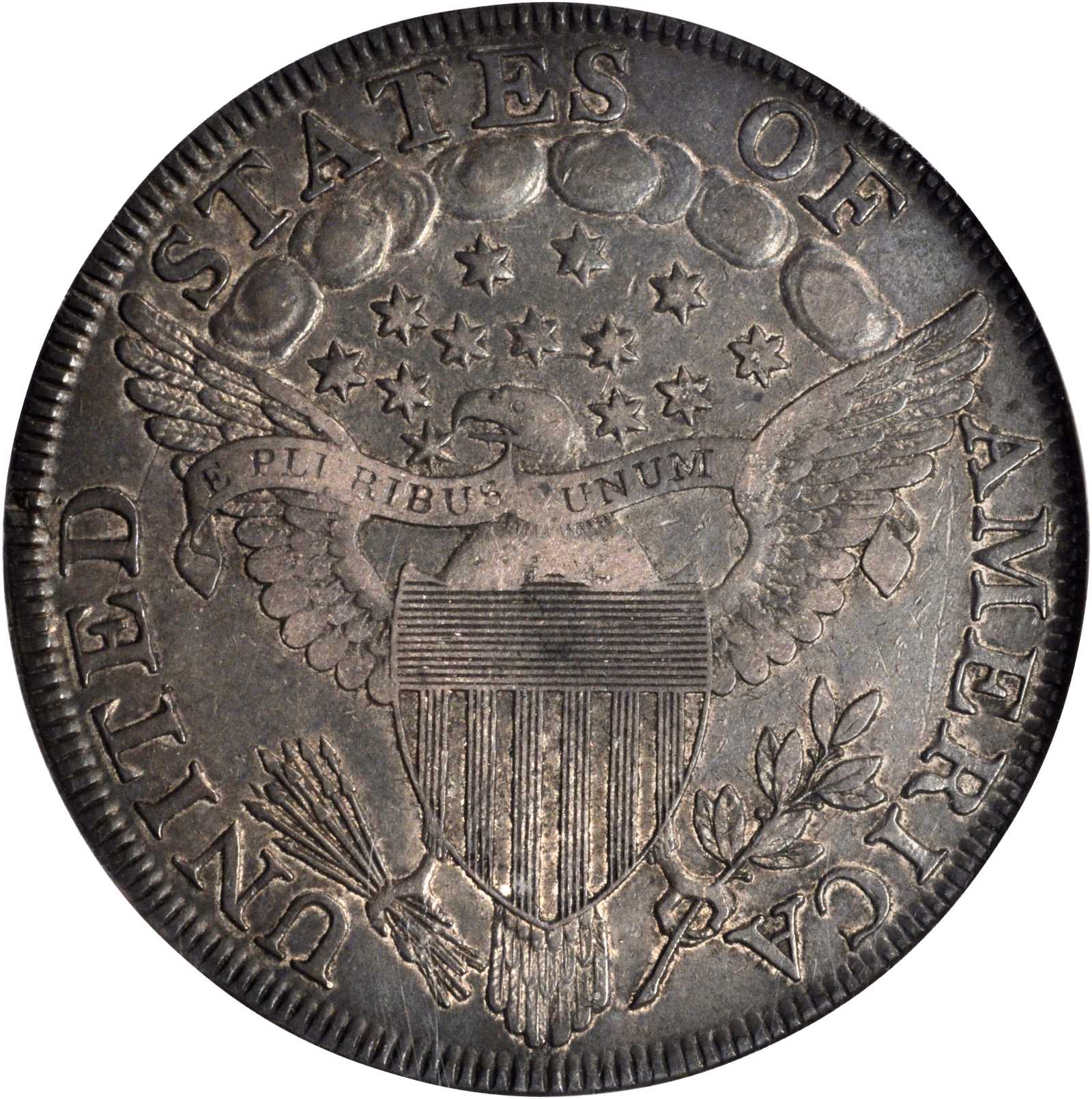 1798 $1  Large Eagle, Pointed 9, Close Date, B-30, BB-116 F15 CAC thumbnail 14