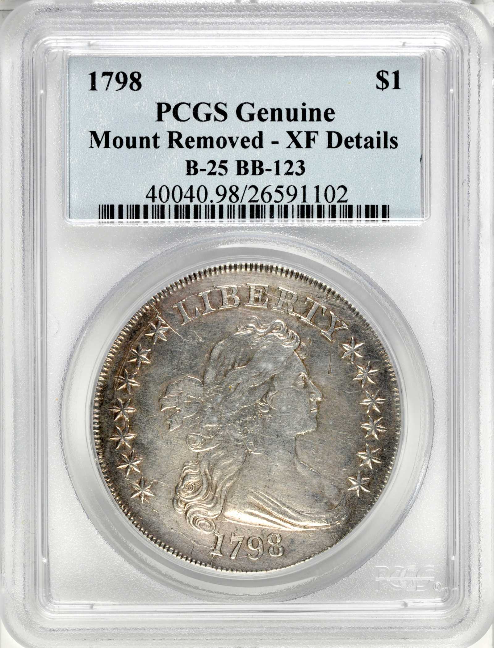 1798 $1  Large Eagle, Pointed 9, Close Date, B-25, BB-123 VG10 thumbnail 18