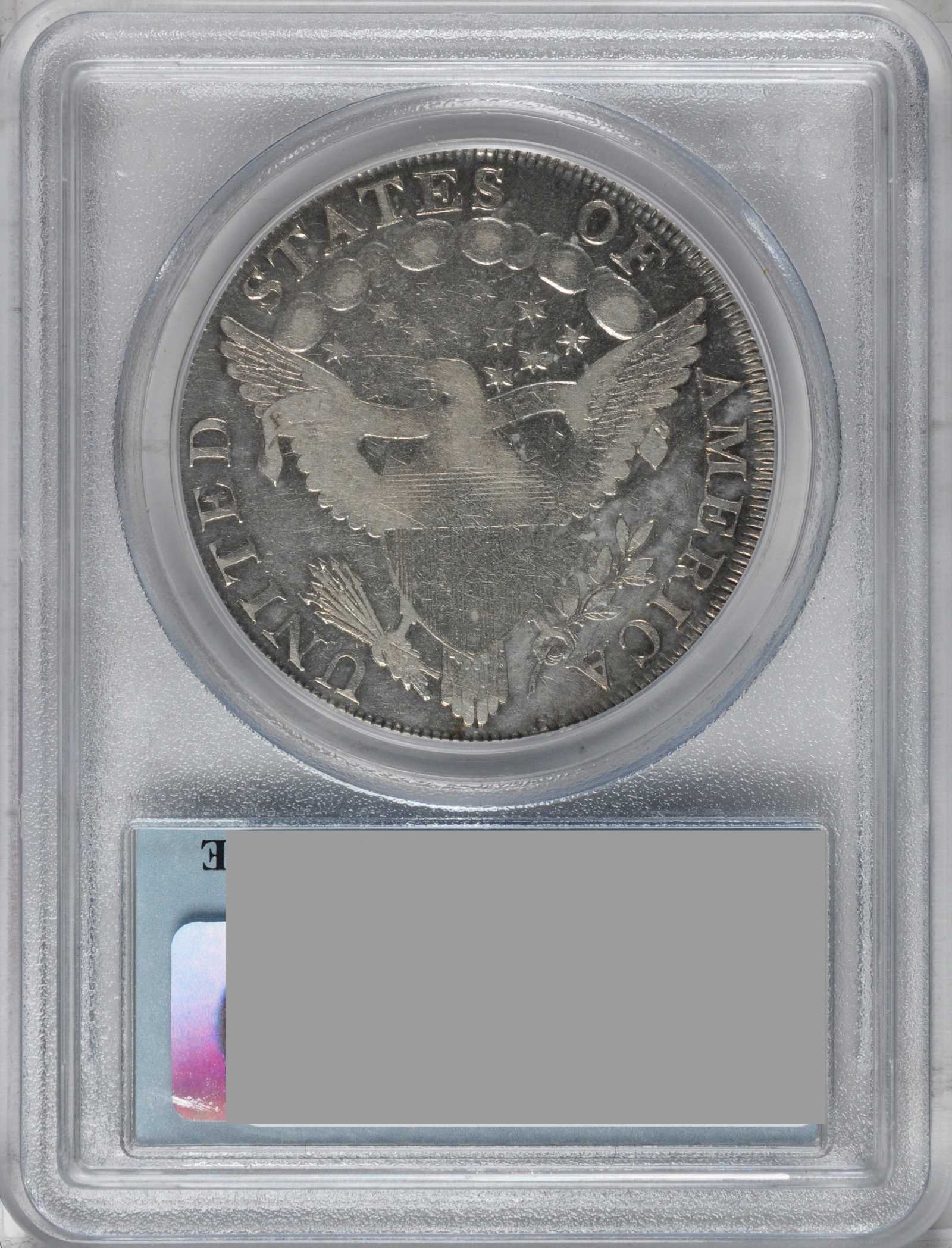 1798 $1  Large Eagle, Knob 9, 4 Vertical Lines, B-7, BB-95 AU50 thumbnail 20