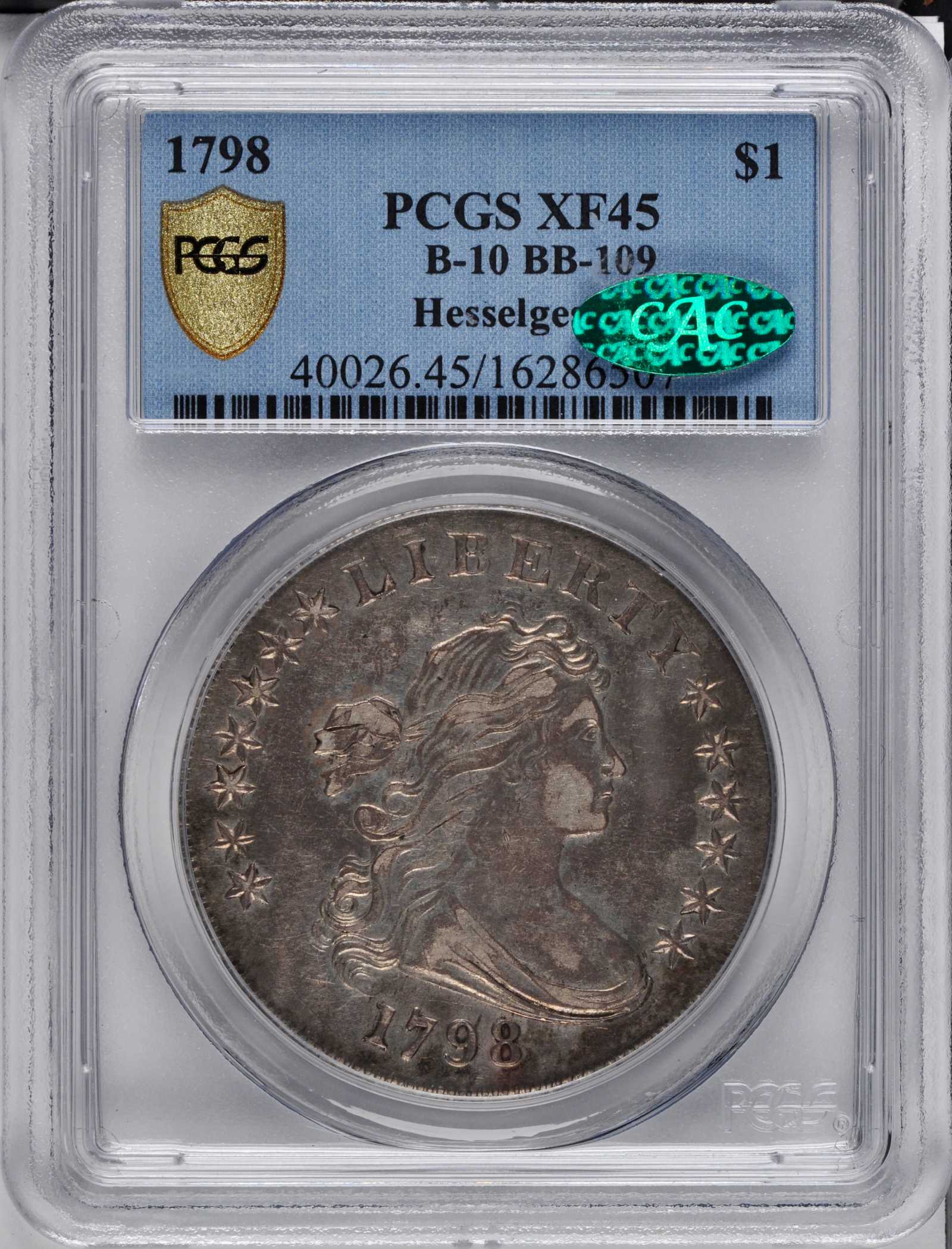 1798 $1  Large Eagle, Pointed 9, 5 Berries, B-10, BB-109 AU55 thumbnail 11