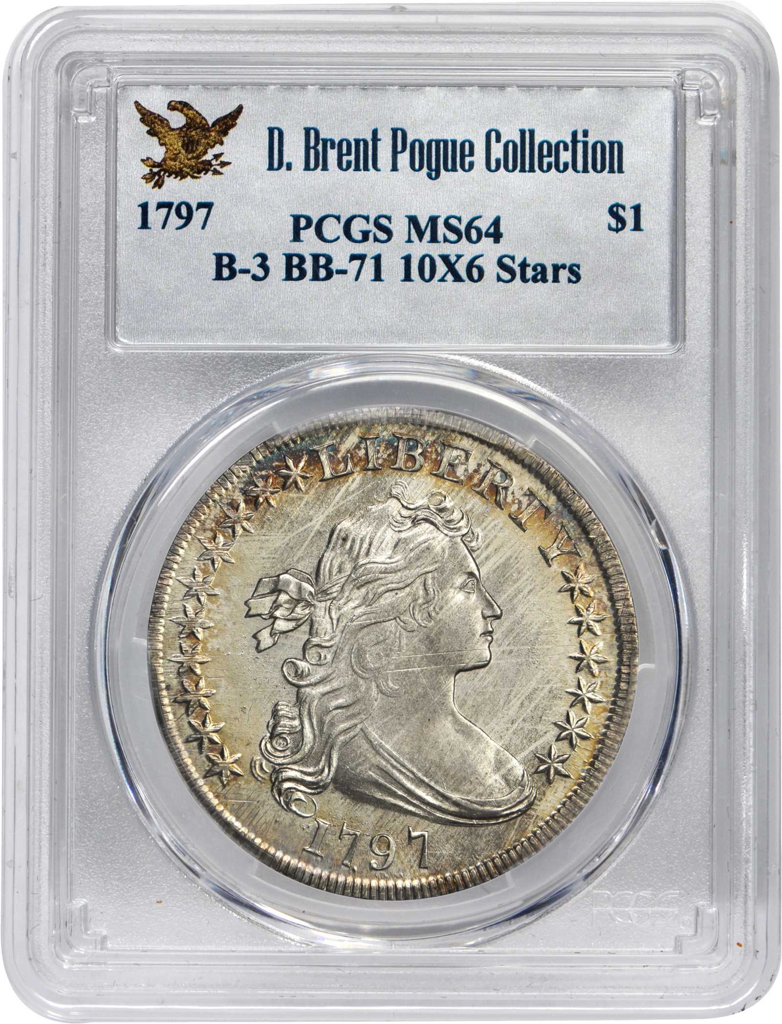 1797 $1  10x6 Stars, Large Letters MS60 thumbnail 19