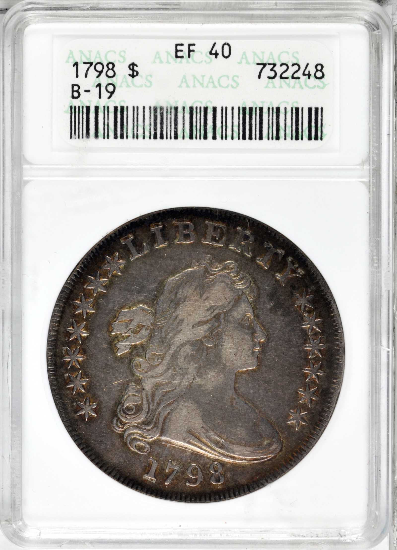 1798 $1  Large Eagle, Pointed 9, Wide Date, B-19, BB-106 VG10 thumbnail 19