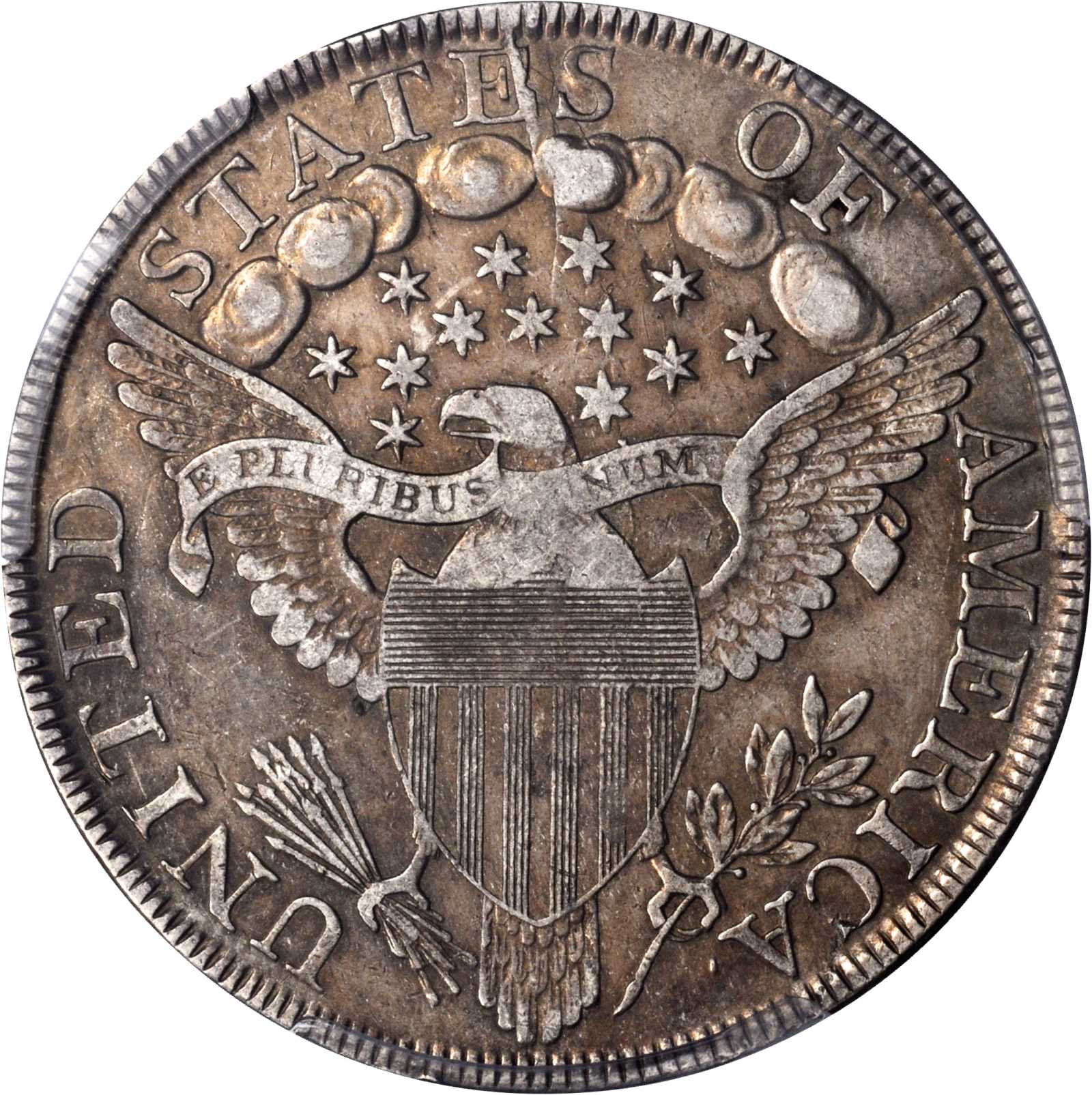 1798 $1  Large Eagle, Pointed 9, Wide Date, B-22, BB-104 F15 CAC thumbnail 10