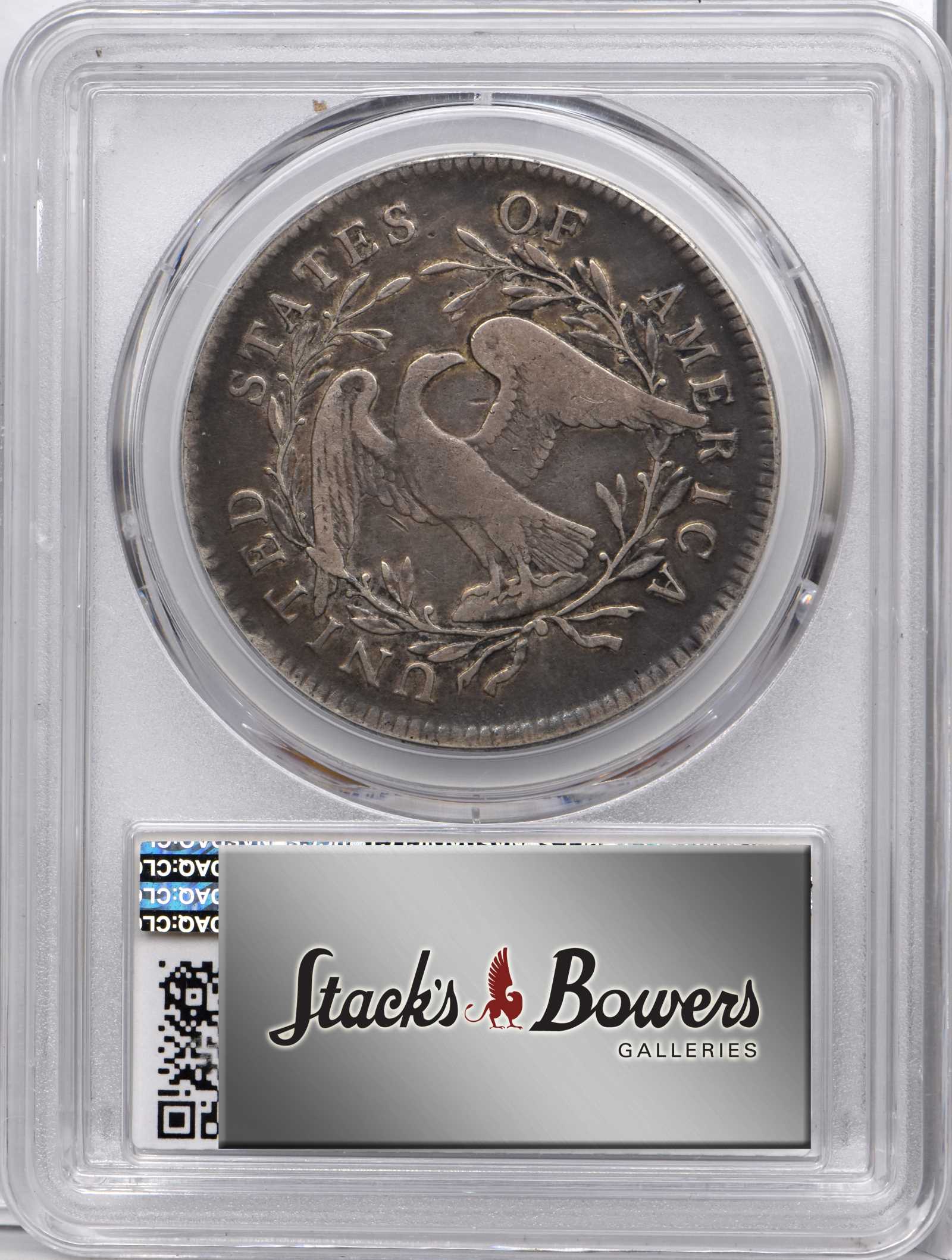 1795 $1  Flowing Hair, 2 Leaves, B-4, BB-14 VF20 CAC thumbnail 6