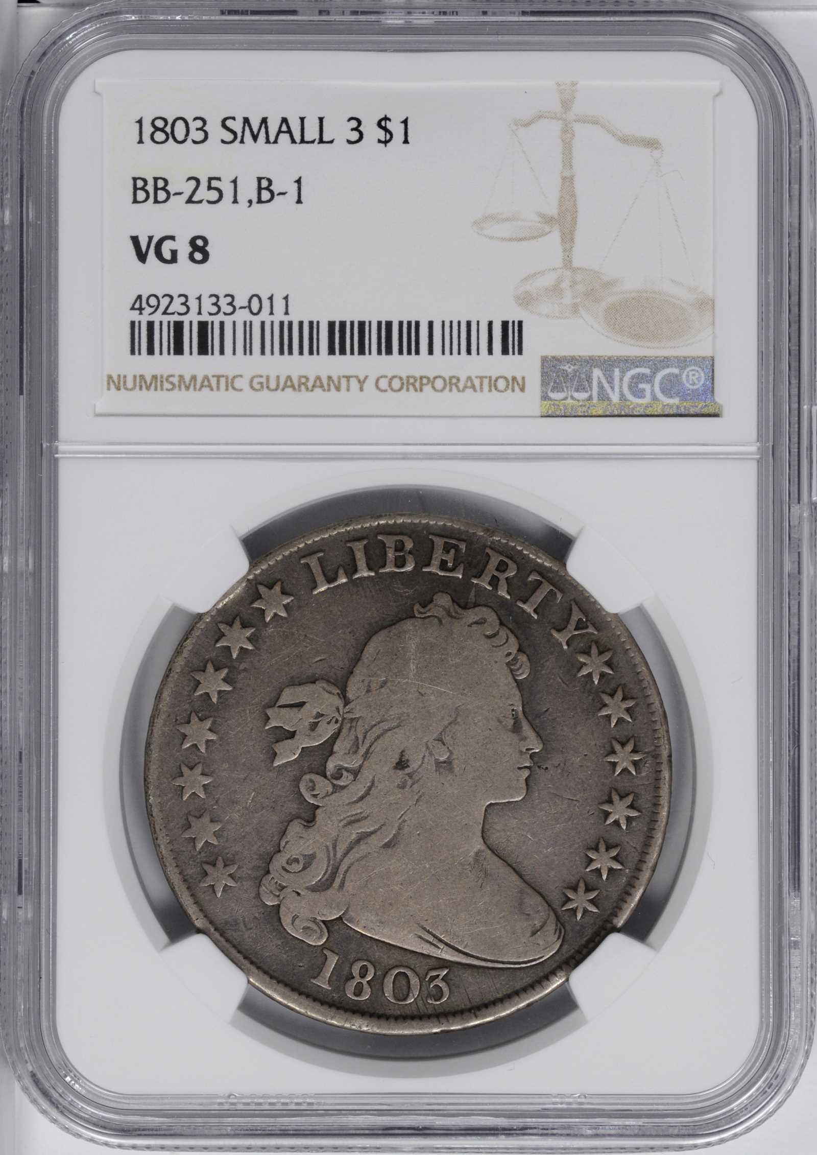 1803 $1  Small 3 VG8 thumbnail 3