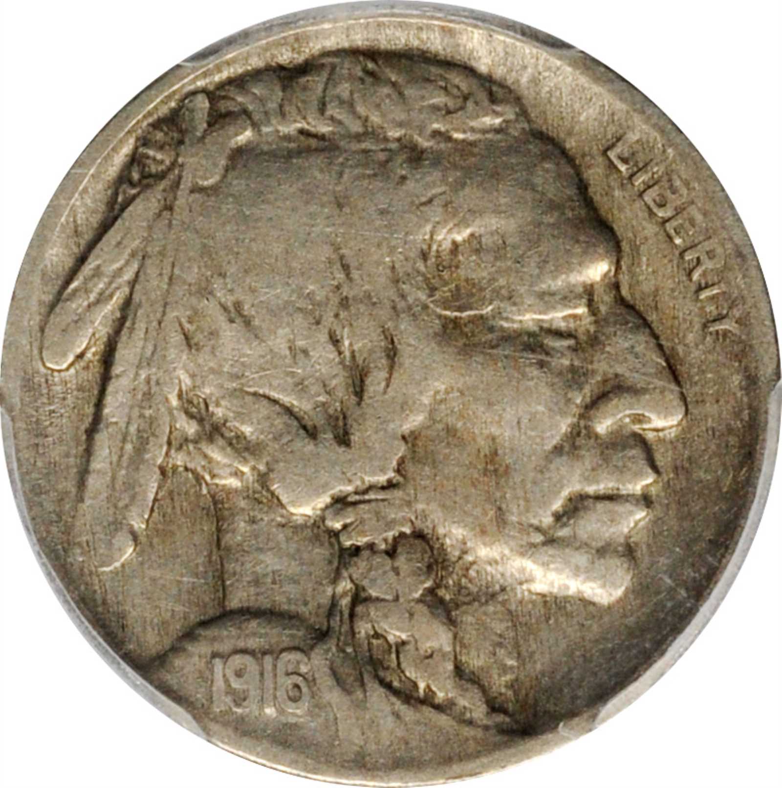 1916 Buffalo Nickel. FS-402. Two Feathers . VF-30 (PCGS).