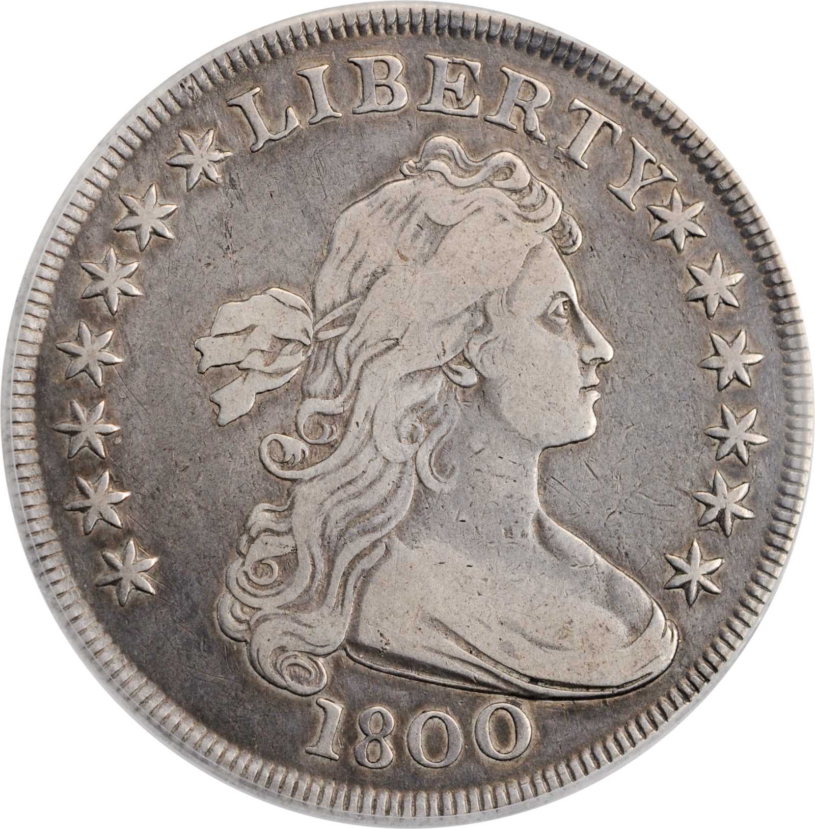 1800 Draped Bust Silver Dollar. BB-182, B-2. Rarity-6. VF-20 (PCGS).