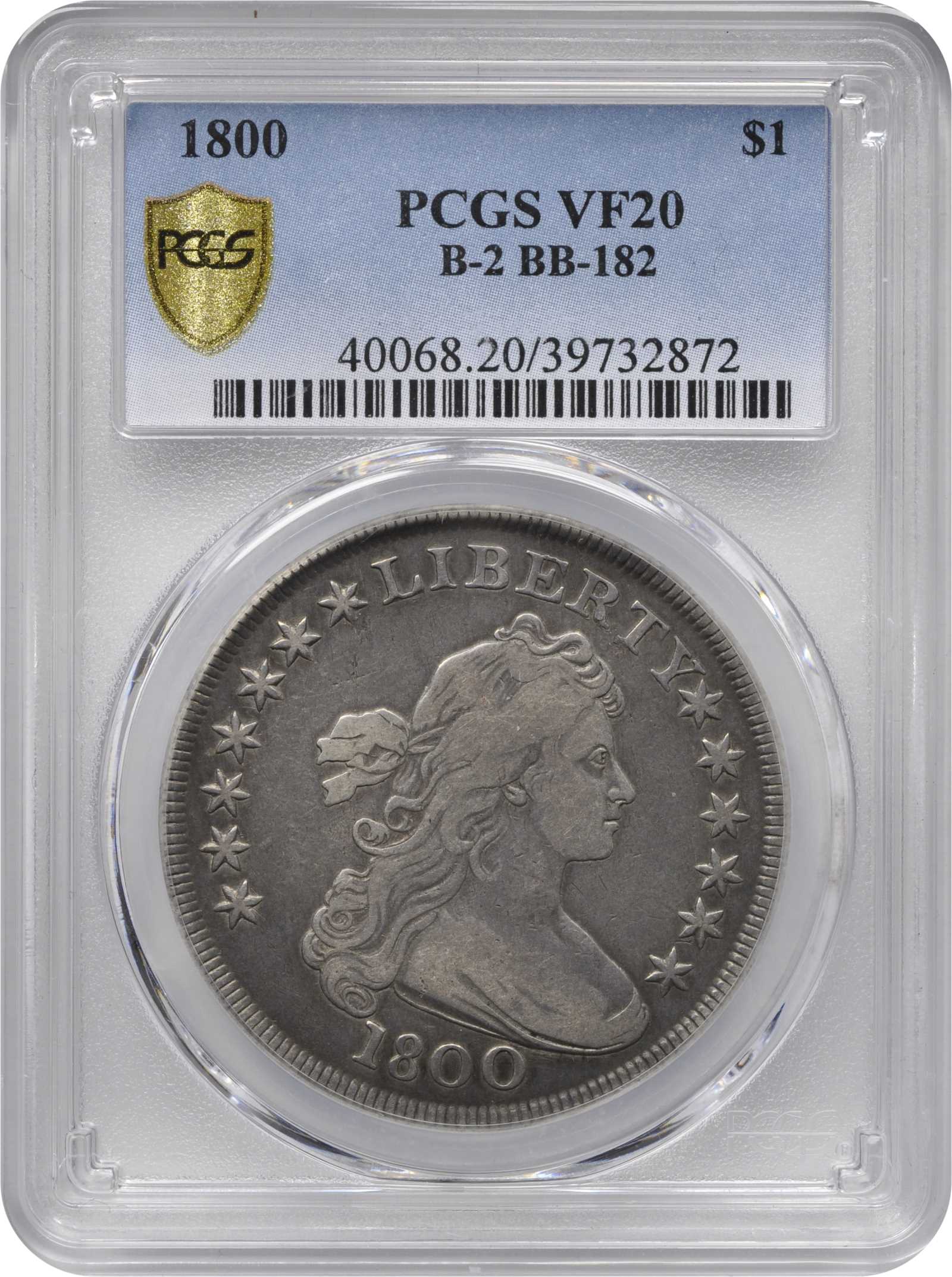 1800 $1  B-2, BB-182 AG3 CAC thumbnail 5